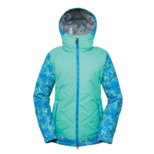 686 AUTHENTIC RHYTHM WOMEN'S SNOWBOARD JACKET 2015 IN BLUE FLORAL CAMO
